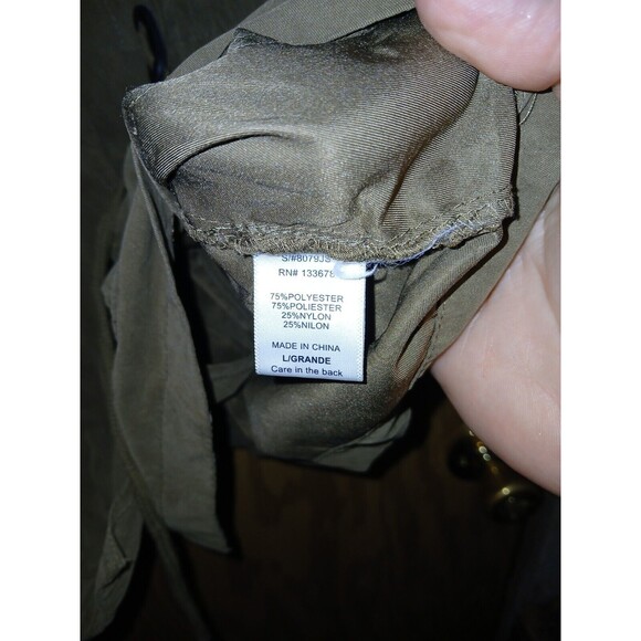 Love Tree Utility Jacket Women’s Size Large Army Green Drawstring Waist 40×28 - Picture 4 of 16